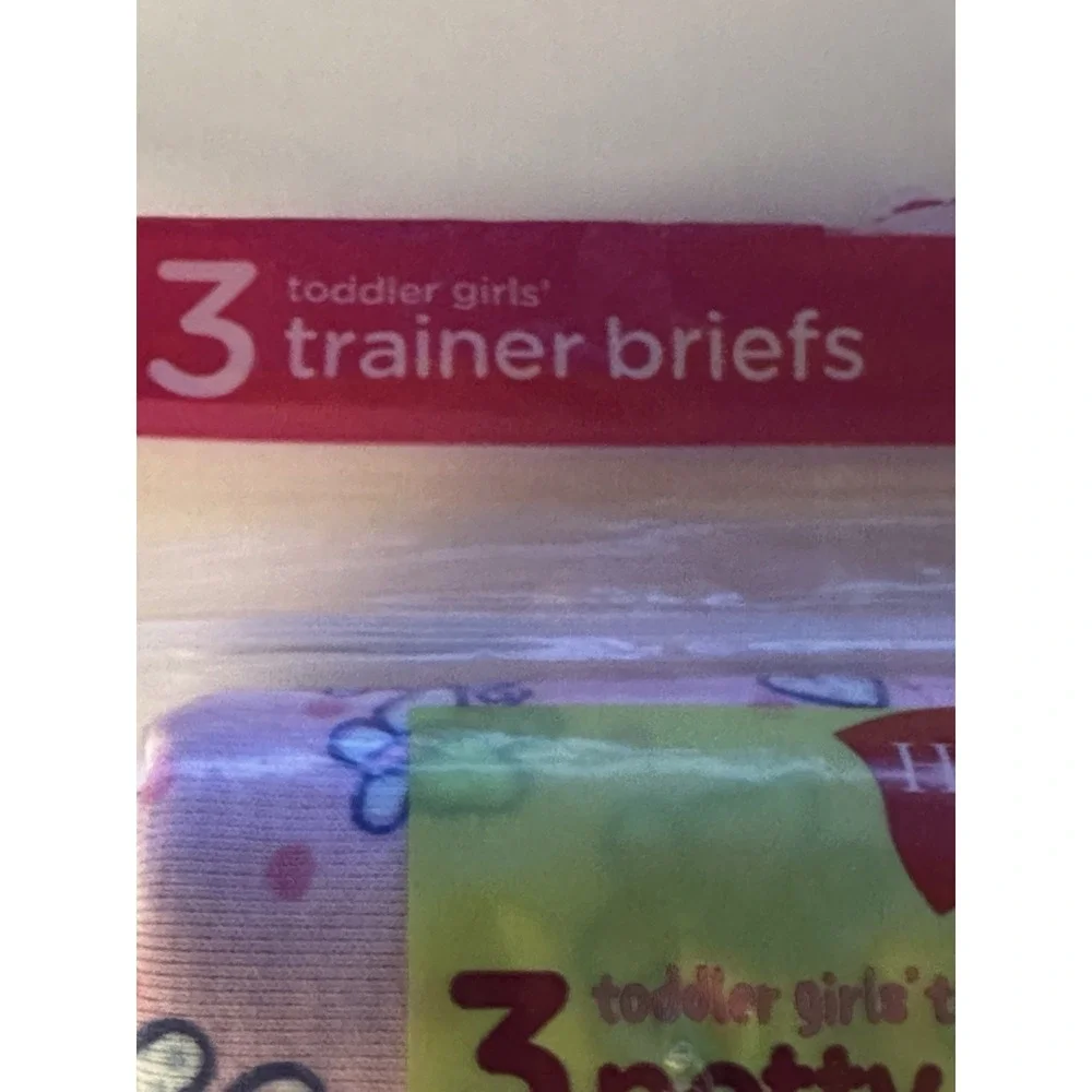 NEW Hanes Toddler Girls Size 2T/3T Potty Trainers Brief Underwear 3 Pack